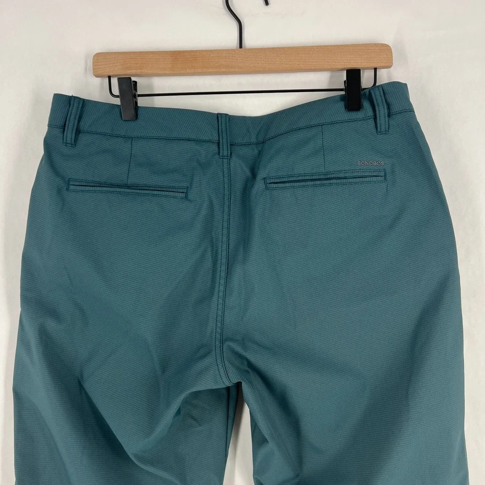 Bonobos Golf Chino Pant Mens‎ 34 Teal Houndstooth Performance Classic Straight